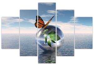 Pillangó képe egy üveggolyón (150x105 cm)