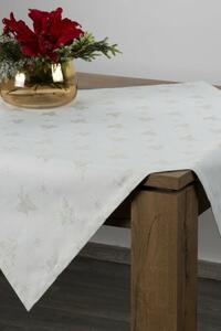 Karácsonyi asztalterítő jacquard anyagból angyalos mintával Krémszín 85x85 cm