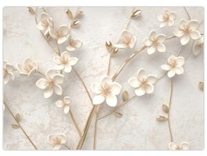 Kép - Arany virág - absztrakt (70x50 cm)