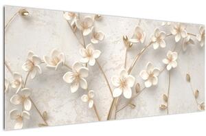 Kép - Arany virág - absztrakt (120x50 cm)