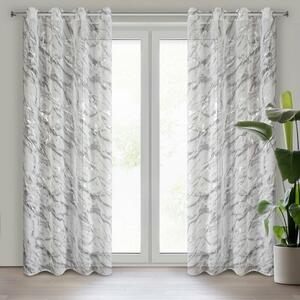 Alivia fehér - szürke függöny márvány mintával 140x270 cm