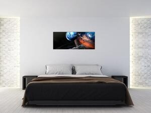 Egy bolygó képe az űrben (120x50 cm)