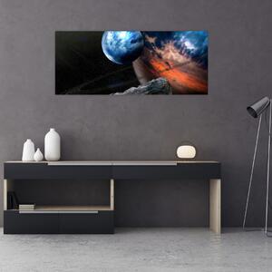 Egy bolygó képe az űrben (120x50 cm)