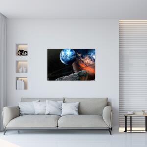 Egy bolygó képe az űrben (90x60 cm)