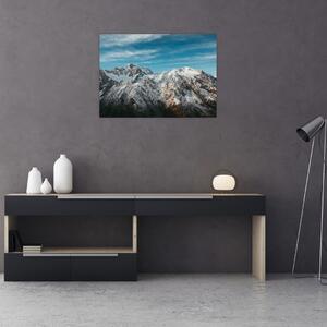 Havas csúcsok képe, Fiordland (üvegen) (70x50 cm)