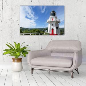 Az Akaroa világítótorony képe, Új-Zéland (90x60 cm)