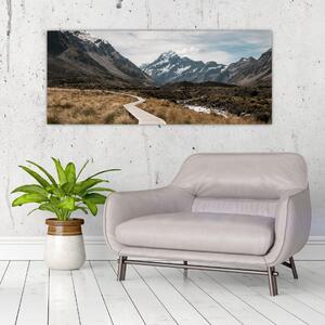 Kép - Sétány a hegységben Mt. Cook (120x50 cm)