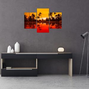 Kép - naplemente az üdülőhely felett (90x60 cm)