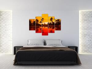 Kép - naplemente az üdülőhely felett (150x105 cm)