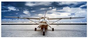 Egy motoros repülőgép képe (120x50 cm)