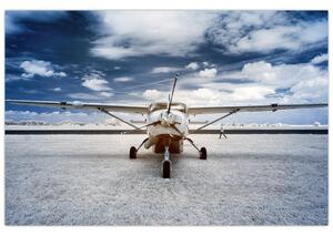 Egy motoros repülőgép képe (90x60 cm)