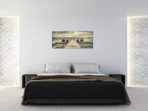 Egy fából készült móló képe a tengeren (120x50 cm)