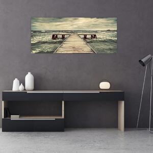 Egy fából készült móló képe a tengeren (120x50 cm)