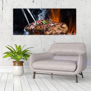 Egy sült steak képe (120x50 cm)