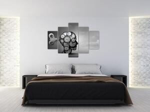 Művészi kép egy fej órával (150x105 cm)