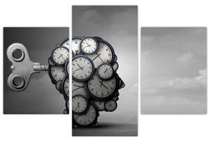 Művészi kép egy fej órával (90x60 cm)