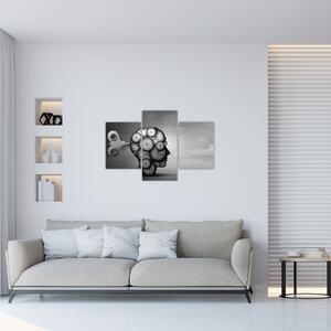 Művészi kép egy fej órával (90x60 cm)