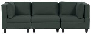 Háromszemélyes kombinálható sötétzöld kárpitozott kanapé UNSTAD