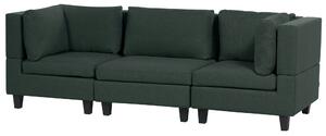 Háromszemélyes kombinálható sötétzöld kárpitozott kanapé UNSTAD