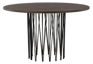 Asztal Dallas 3200, Sötét barna, Fekete, 74cm, Közepes sűrűségű farostlemez, Természetes fa furnér, Fém