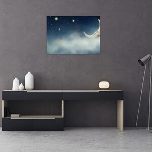Kép - Hold csillagokkal (üvegen) (70x50 cm)