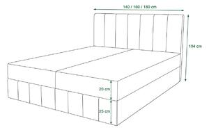 MADLEN boxspring ágy - 180x200, bézs