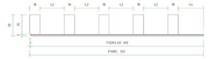 SPRINT fali lamella panelek, 30,2x275x3,8, sötét tölgy/fekete