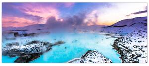 Kép - kék lagúna, Izland (120x50 cm)