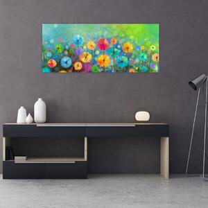 Kép - Absztrakt virágok (120x50 cm)