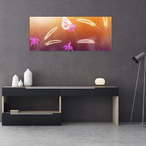 Kép - Rózsaszín pillangó (120x50 cm)