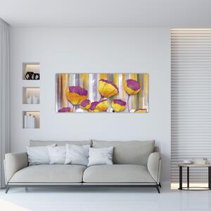 Kép - Virágok illusztrációja (120x50 cm)