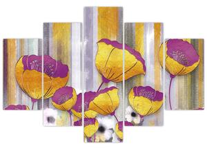 Kép - Virágok illusztrációja (150x105 cm)
