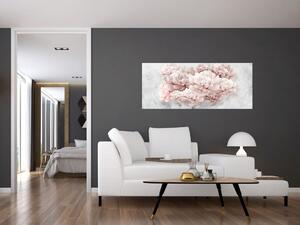 Kép - Rózsaszín virágok a falon (120x50 cm)