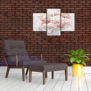 Kép - Rózsaszín virágok a falon (90x60 cm)