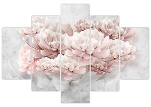 Kép - Rózsaszín virágok a falon (150x105 cm)
