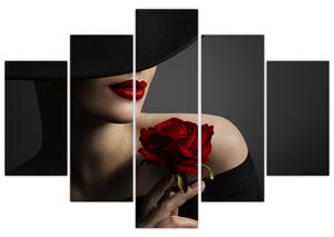 Kép - Nő egy rózsával (150x105 cm)