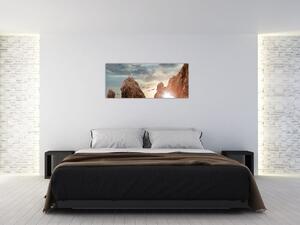 Kép - Naplemente a sziklák felett (120x50 cm)