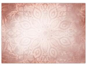 Kép - Rózsaszín mandala (üvegen) (70x50 cm)