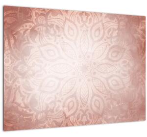 Kép - Rózsaszín mandala (üvegen) (70x50 cm)
