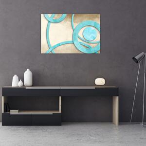 Kép - Kék körök akvarell (90x60 cm)