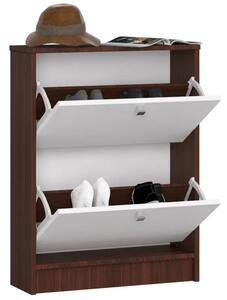 Cipőtároló szekrény / cipősszekrény 80 cm - Akord Furniture - wenge / fehér
