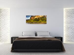 Kép - Sziklák a tónál (120x50 cm)