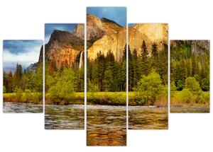 Kép - Sziklák a tónál (150x105 cm)