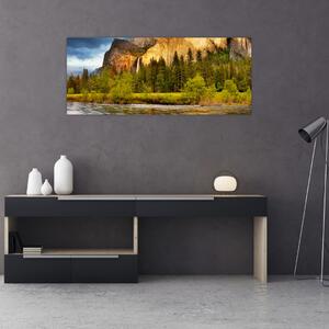 Kép - Sziklák a tónál (120x50 cm)