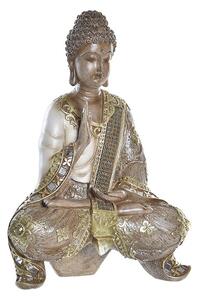 Buddha szobor - Fehér és arany - 24 cm