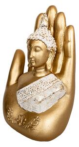 Buddha bal kézben - Aranyszínű - 18 cm