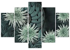 Kép - Zöld virágok (150x105 cm)