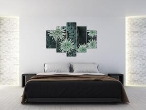 Kép - Zöld virágok (150x105 cm)
