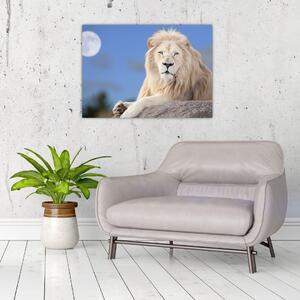 Kép - Fehér oroszlán (üvegen) (70x50 cm)