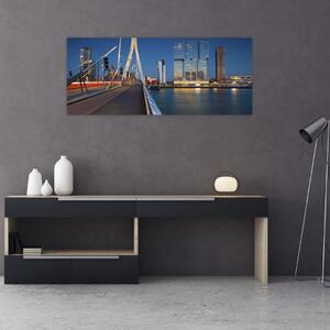 Kép - Alkonyat Rotterdamban, Hollandia (120x50 cm)